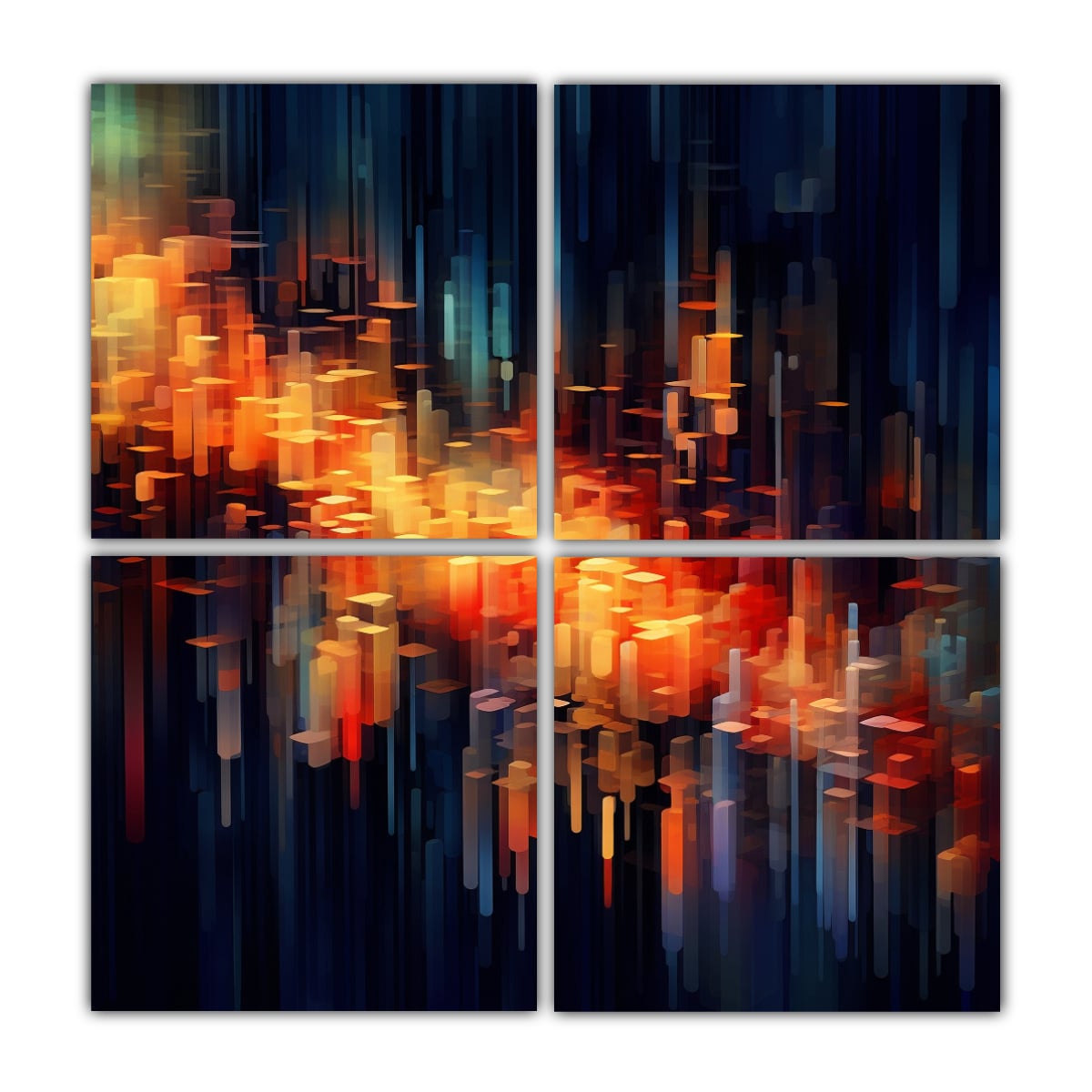 CUATRO ARTES DE PARED ABSTRACTAS DE ALTA CALIDAD 200X200 CM - 1