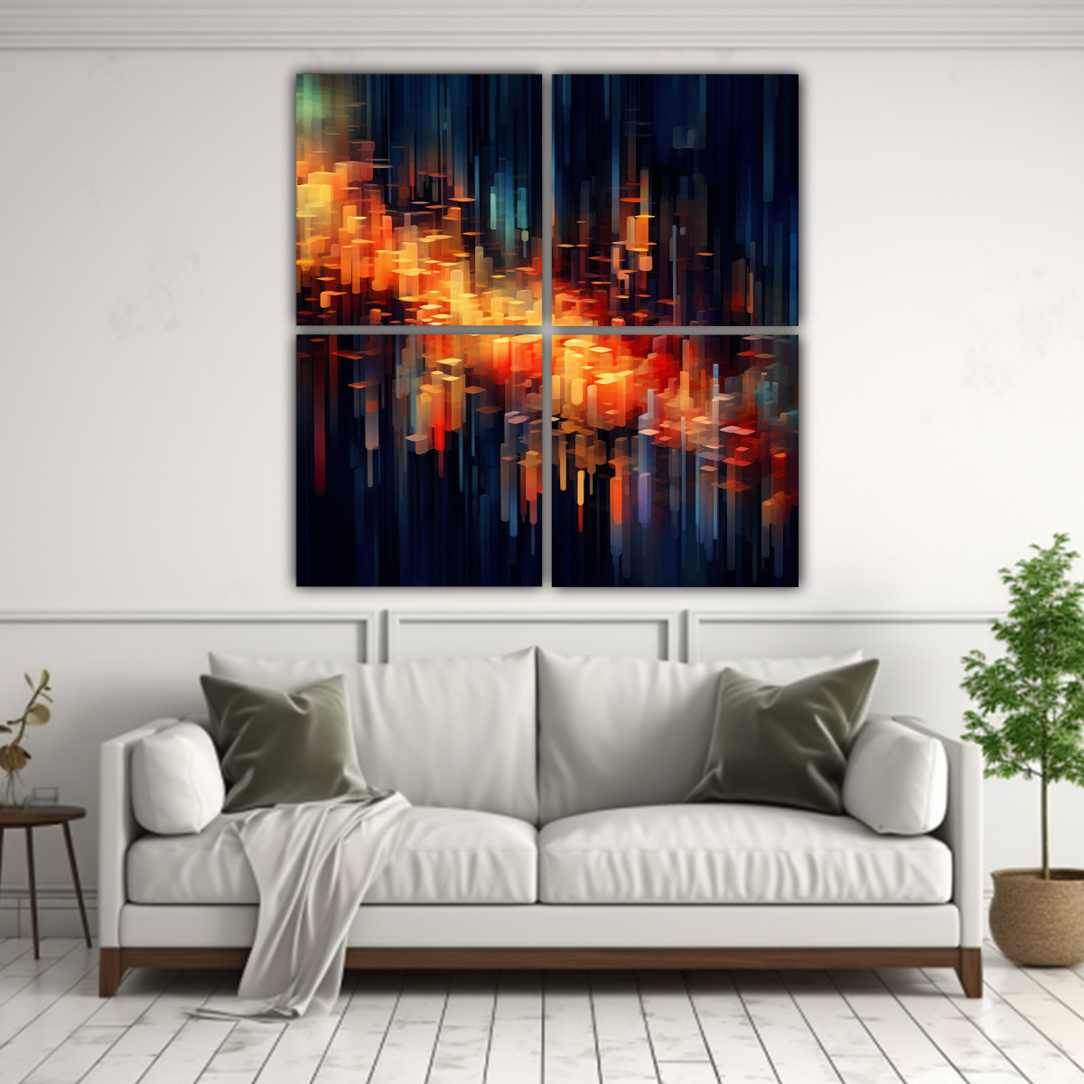 CUATRO ARTES DE PARED ABSTRACTAS DE ALTA CALIDAD 200X200 CM - 2
