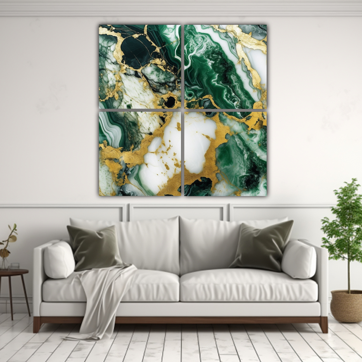 CUADROS DECORACIÓN EXCLUSIVOS MÁRMOL VERDE 200X200 CM - 2