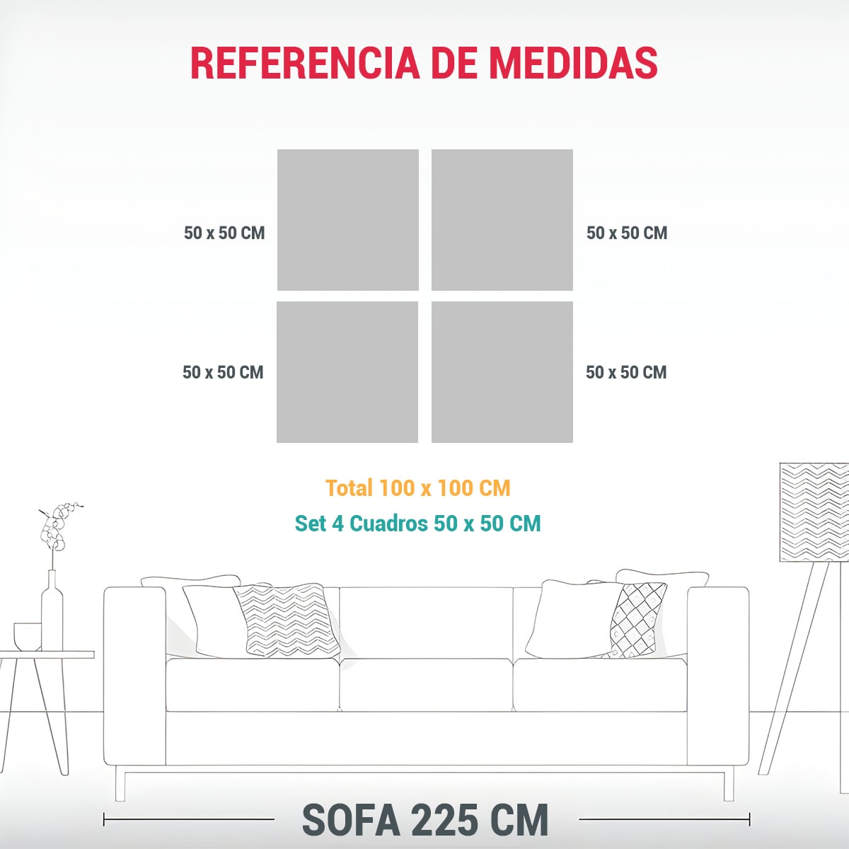 BELLAS PINTURAS DECORATIVAS EN BASTIDOR CON 100X100 CM - 3