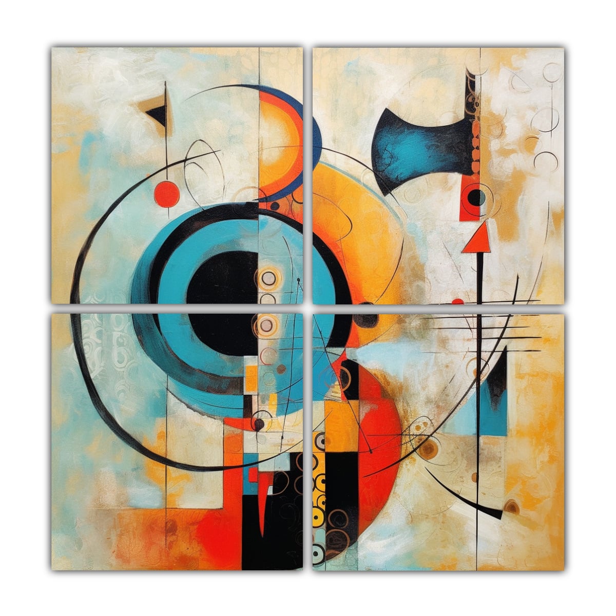 CUADROS ABSTRACTOS BASADOS EN SÍMBOLOS PARA 200X200 CM - 1