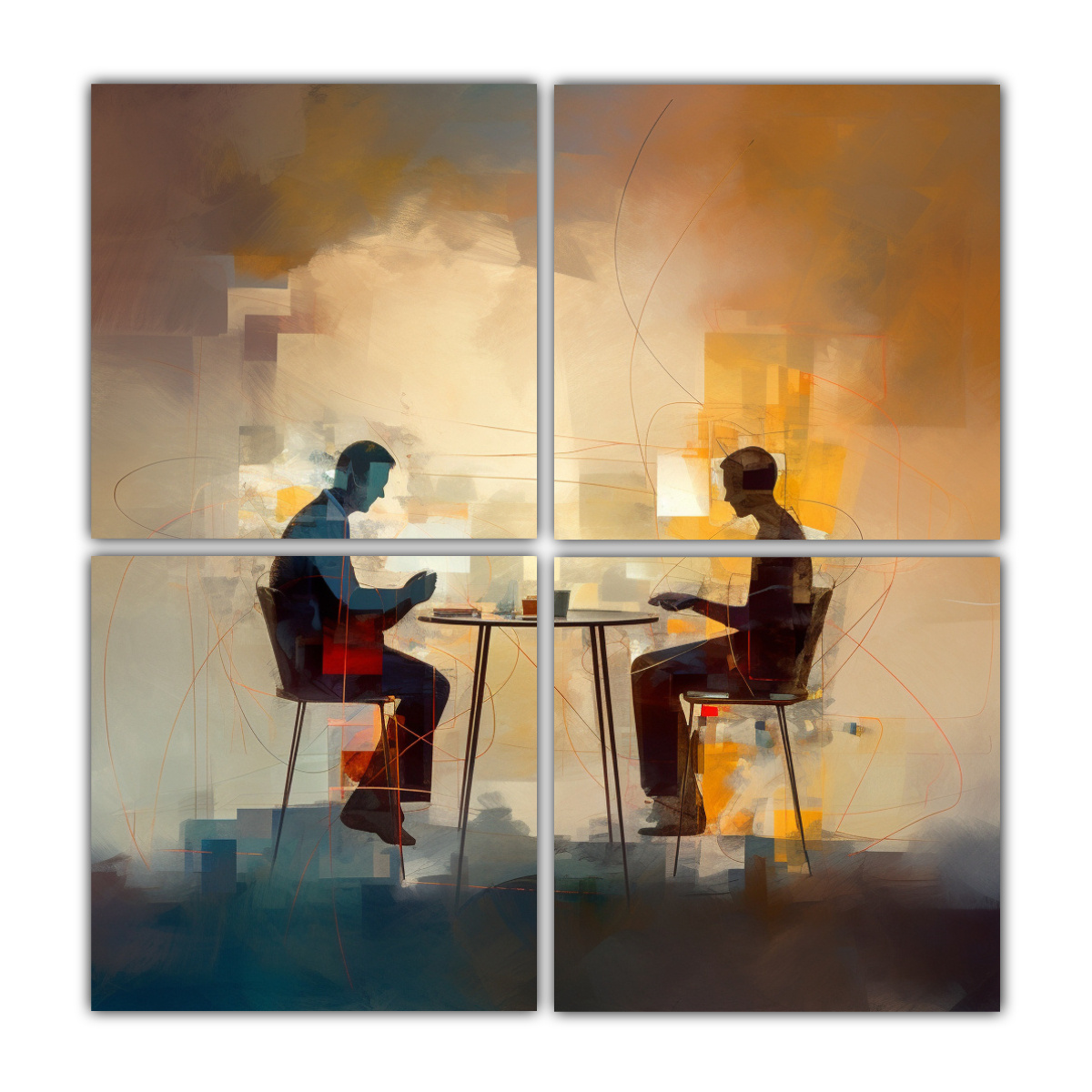 CUADRO ABSTRACTO PARA DECORACIÓN DE DOS PERSONAS 180X180 CM - 1