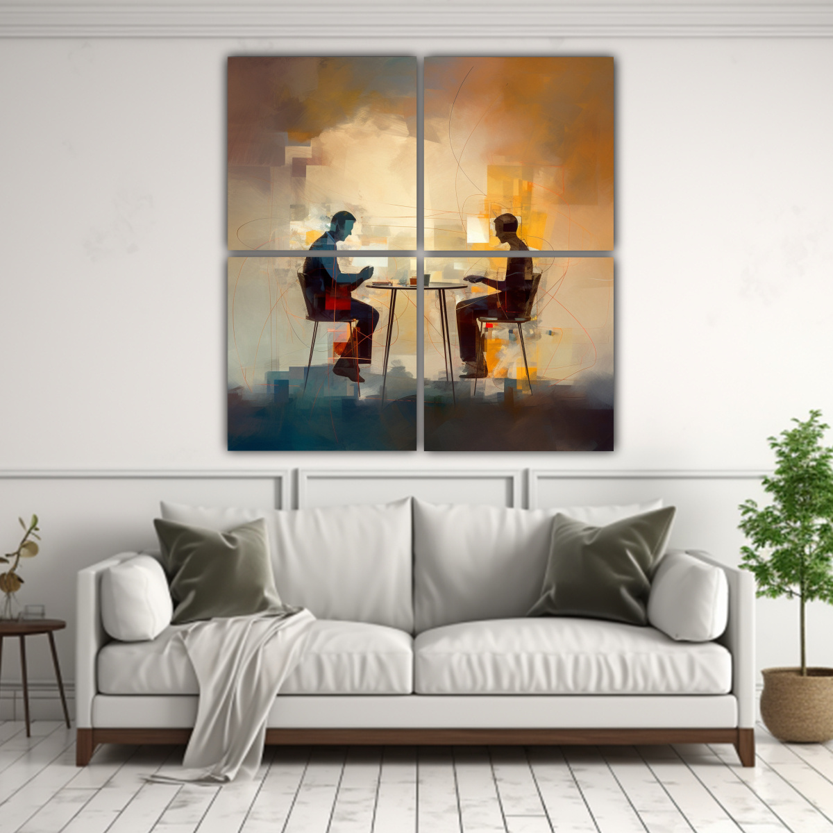 CUADRO ABSTRACTO PARA DECORACIÓN DE DOS PERSONAS 180X180 CM - 2