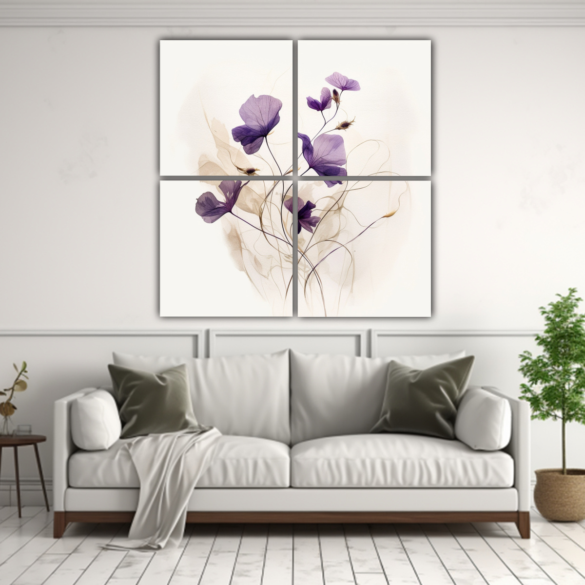 SET DE 4 LIENZOS ESTILO GALERÍA CON FIGURAS 60X60 CM - 2