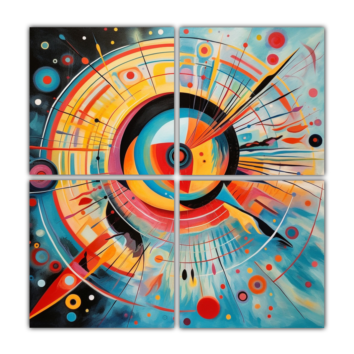 PINTURAS DECORATIVAS ESTILO KANDINSKY, ENERGÍA 140X140 CM - 1