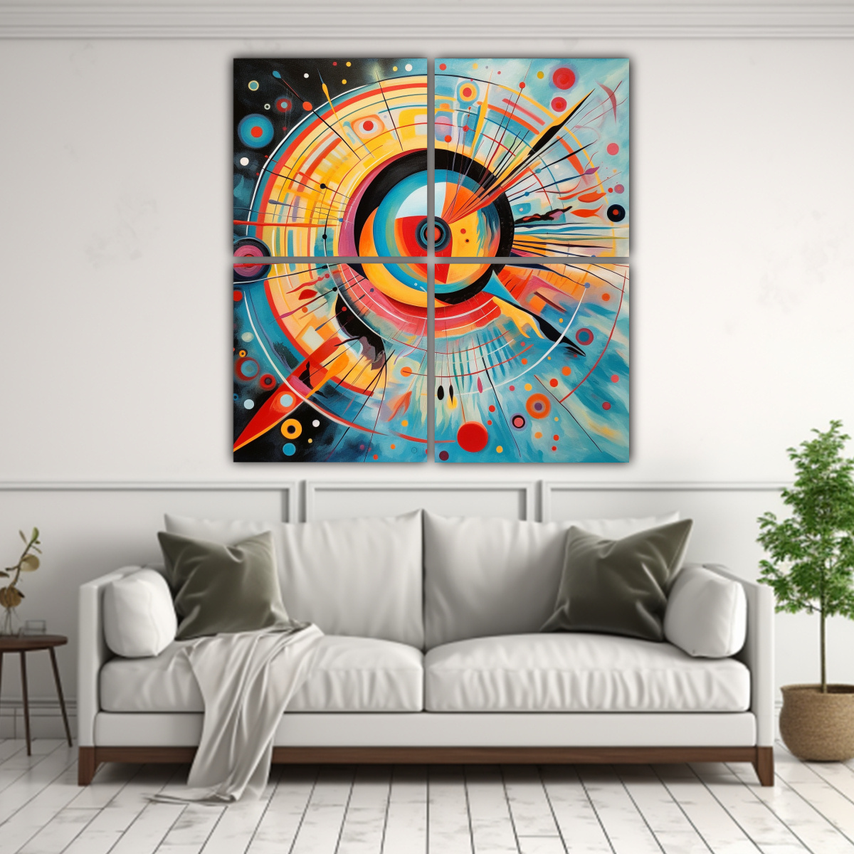 PINTURAS DECORATIVAS ESTILO KANDINSKY, ENERGÍA 140X140 CM - 2