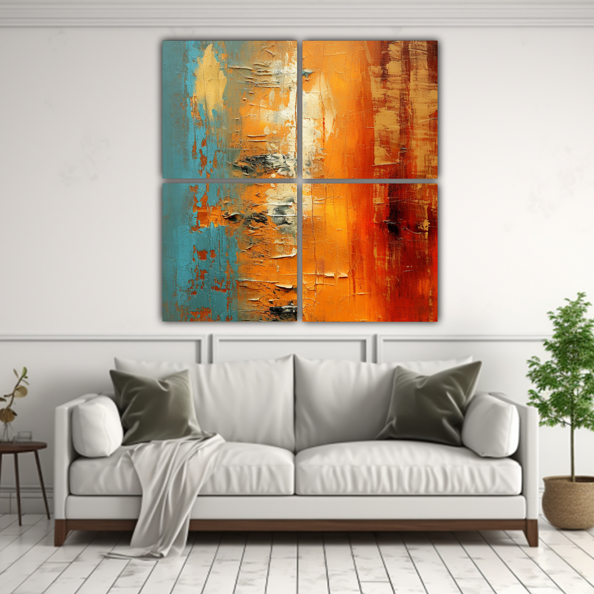 LIENZO DE TELA IMPRESO CON VIBRANTES COLORES Y 200X200 CM - 2