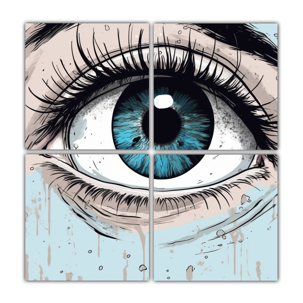 PINTURAS DECORATIVAS DE LIENZO IMPRESO: OJOS 40X40 CM - 1