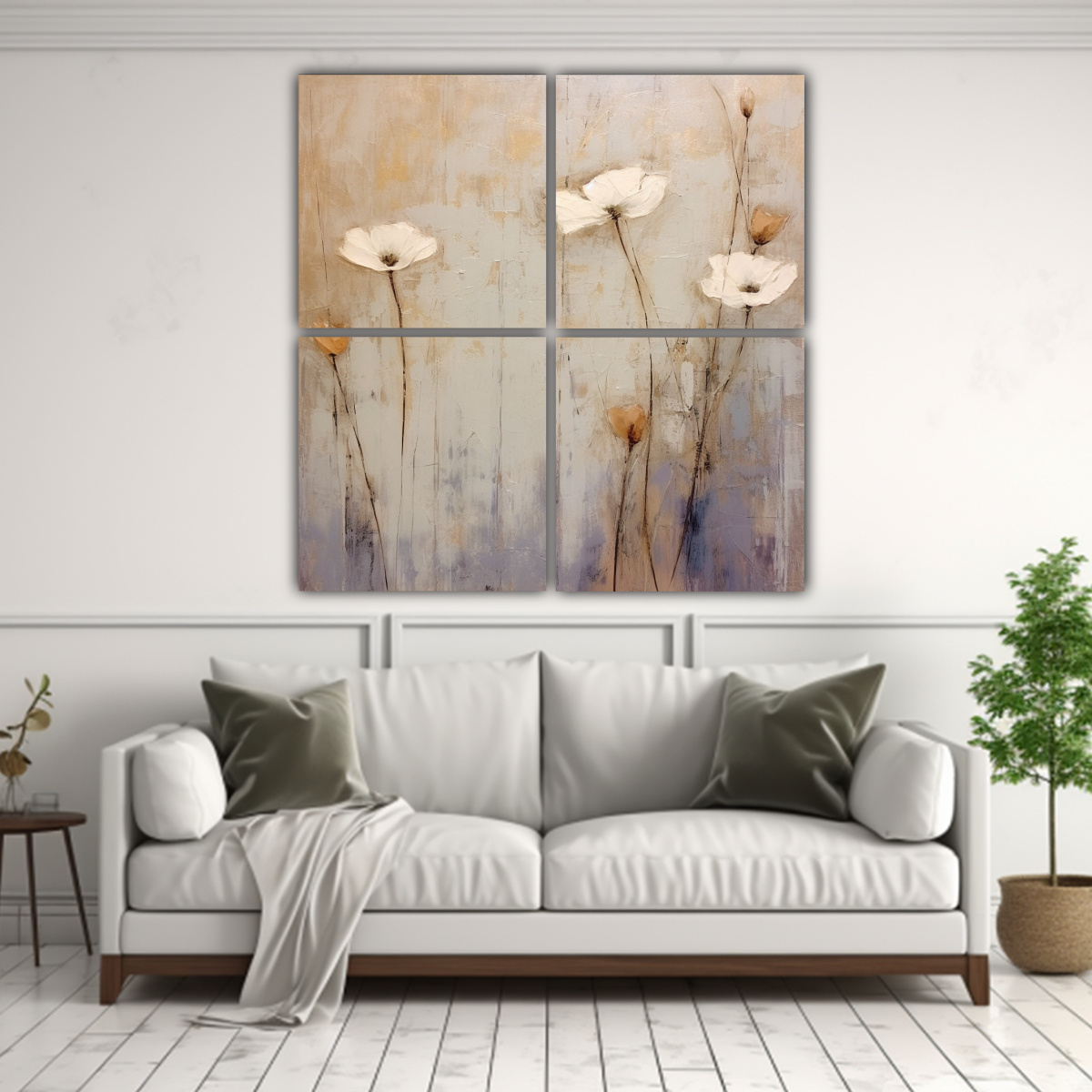 CUADRO PARED ABSTRACTO ESTILO ÓLEO MINIMALISTA 160X160 CM - 2