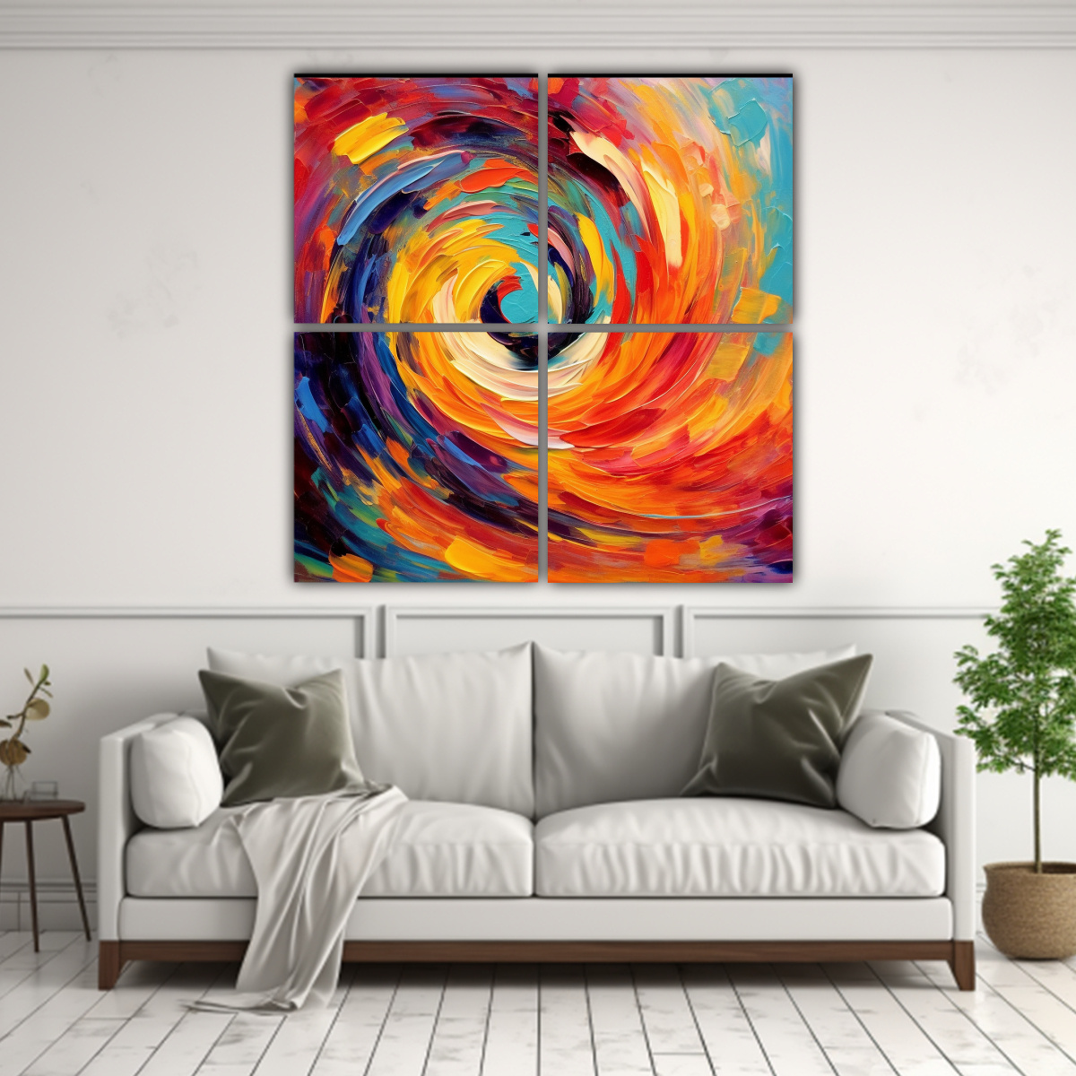 PINTURAS DECORATIVAS ESTILO ABSTRACTO DE 4 160X160 CM - 2