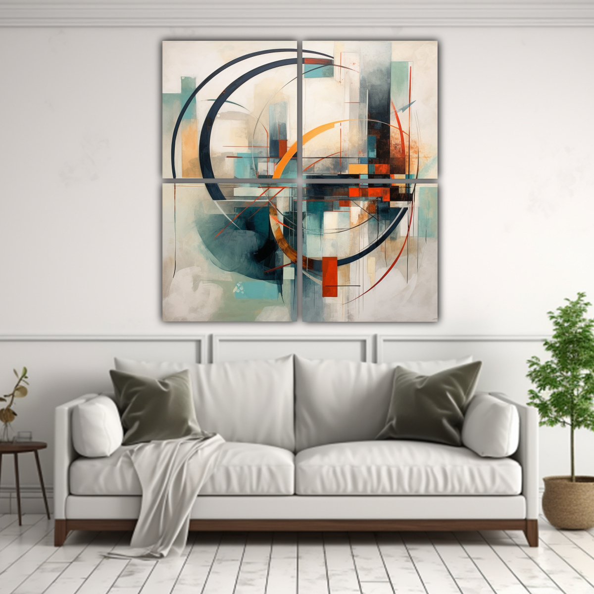 CUATRO LIENZOS ABSTRACTOS CALIDEZ CALIDEZ EN 180X180 CM - 2