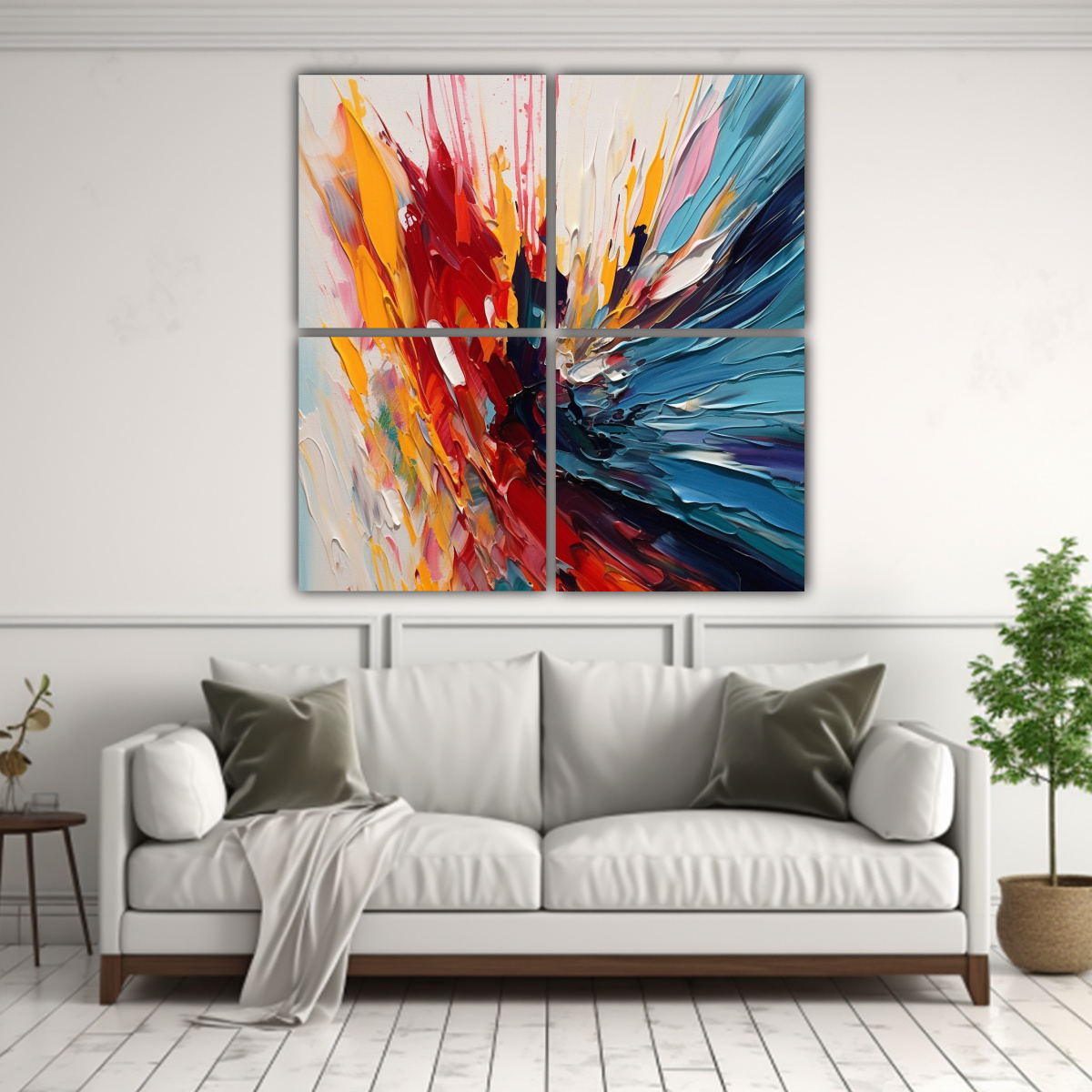 BASTIDOR DE MADERA PARA CUATRO CUADROS 160X160 CM - 2