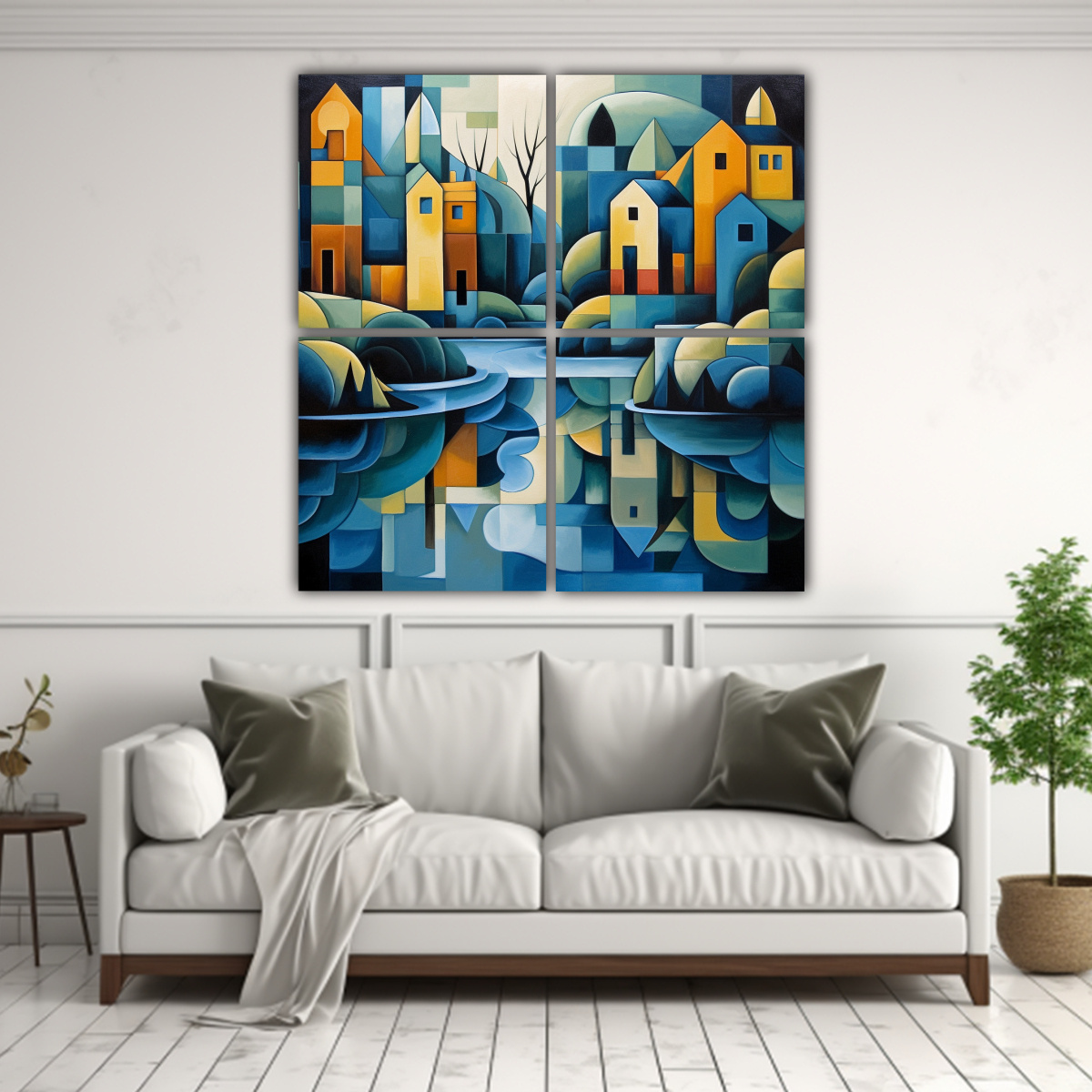 PINTURAS DECORATIVAS CUBISMO RÍO COMBINACIÓN 200X200 CM - 2