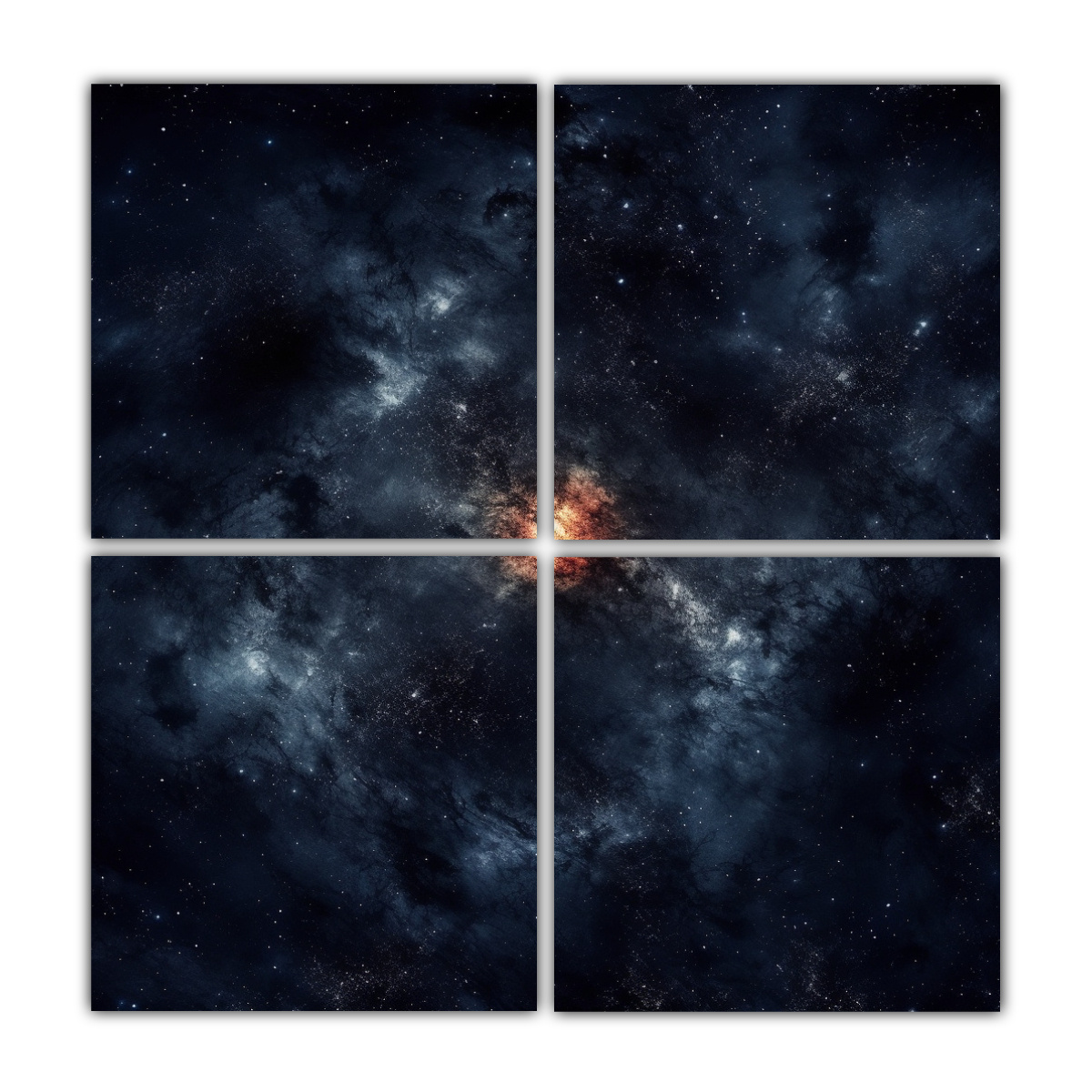 CUADROS ARTESANALES DE FINAS LÍNEAS EN NEBULOSA 120X120 CM - 1