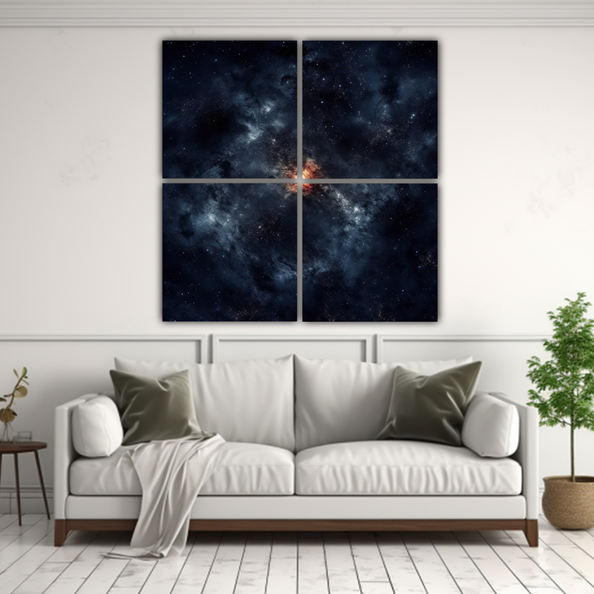 CUADROS ARTESANALES DE FINAS LÍNEAS EN NEBULOSA 120X120 CM - 2