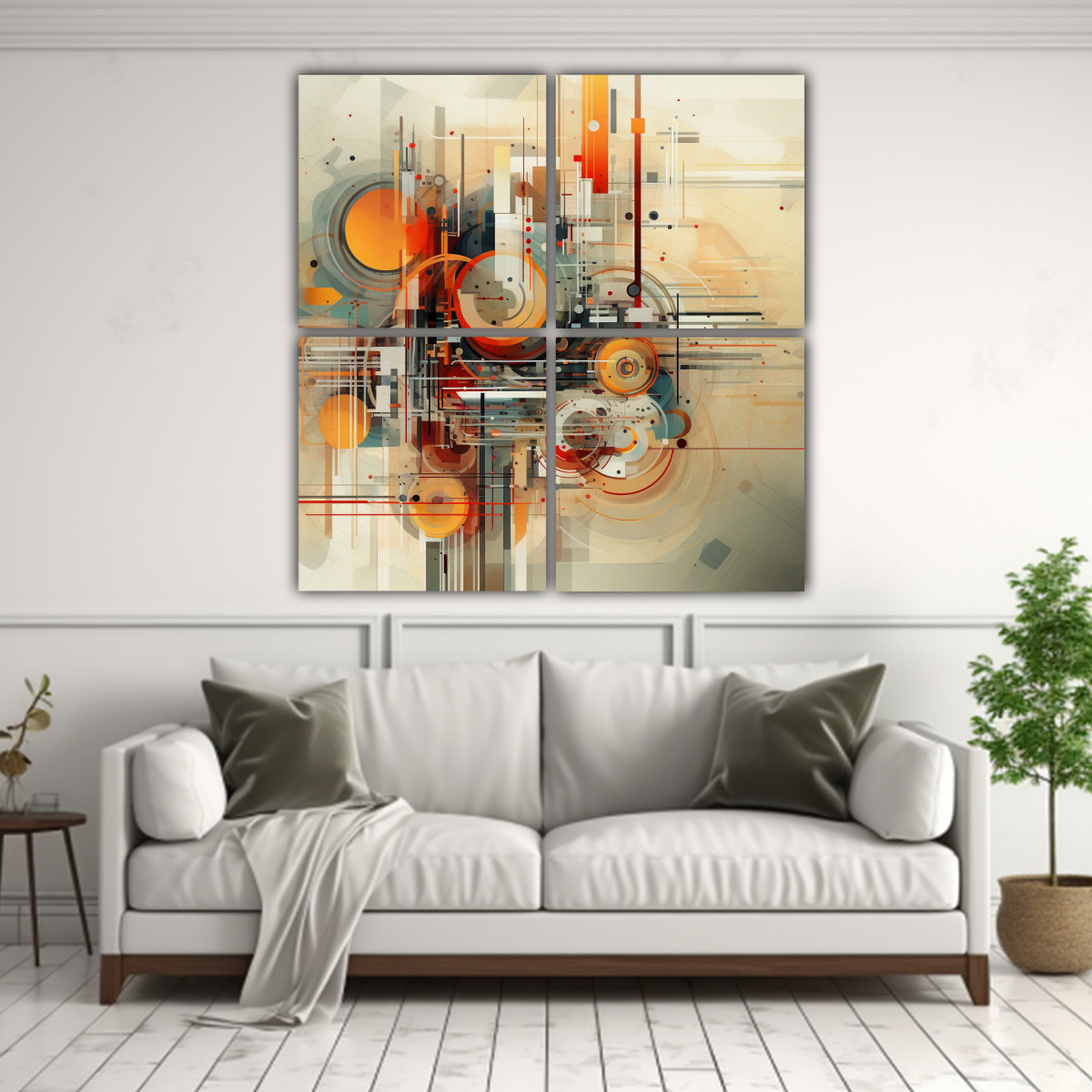 CUADRIPTICO ABSTRACTO TECNOLÓGICO COMBINACIÓN 60X60 CM - 2