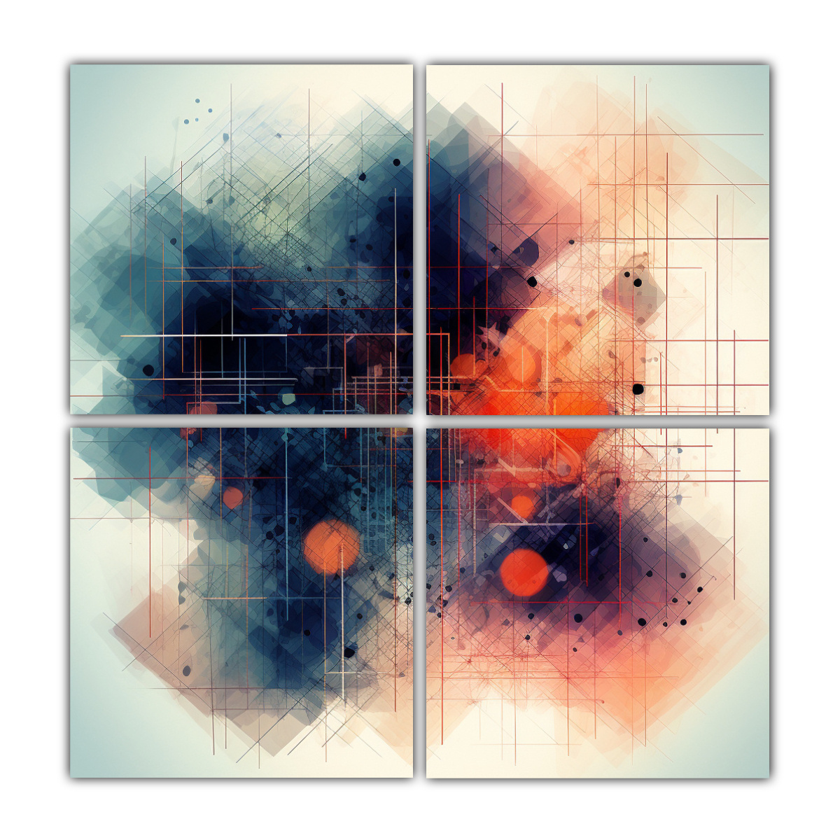 PINTURA ABSTRACTA EN LIENZO: ARTE GENERADO POR 60X60 CM - 1