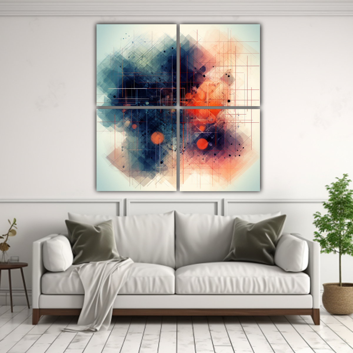 PINTURA ABSTRACTA EN LIENZO: ARTE GENERADO POR 60X60 CM - 2