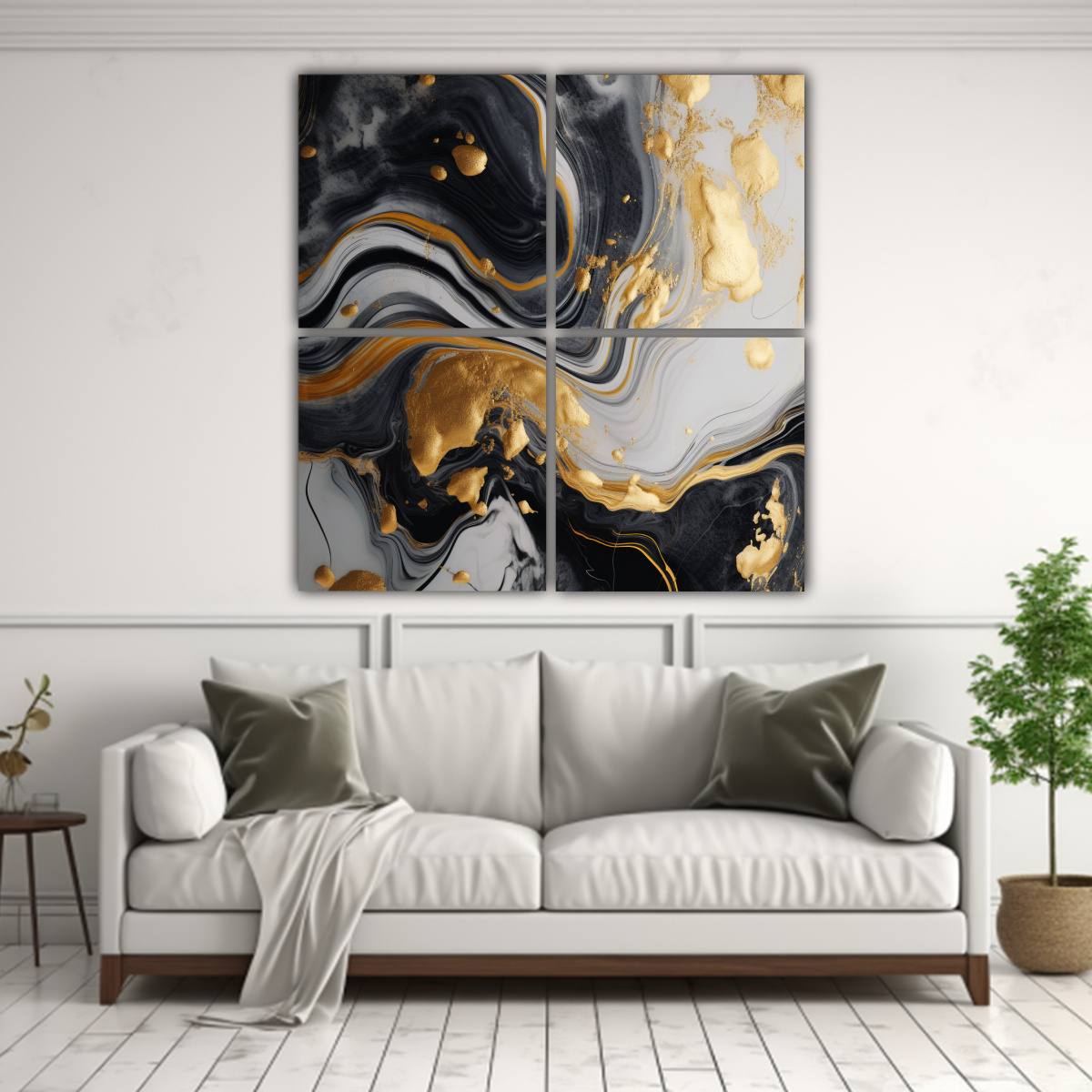 ARTE DE DECORACIÓN EN LIENZO CON REFLEJO DE 180X180 CM - 2