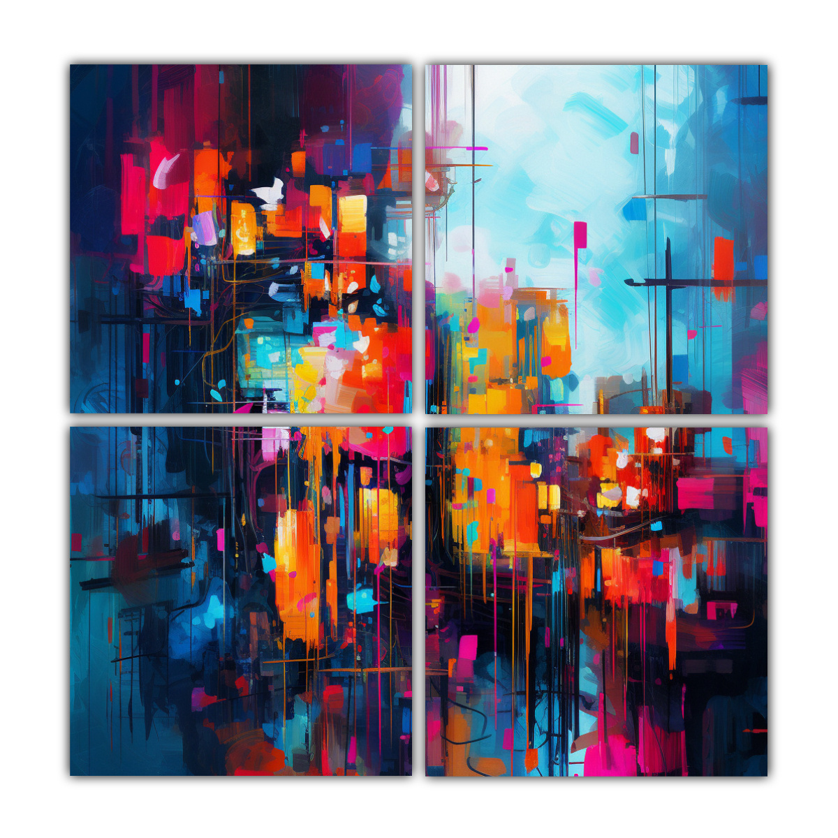 PINTURAS DECORATIVAS DE ALTA CALIDAD DE ARTE 140X140 CM - 1