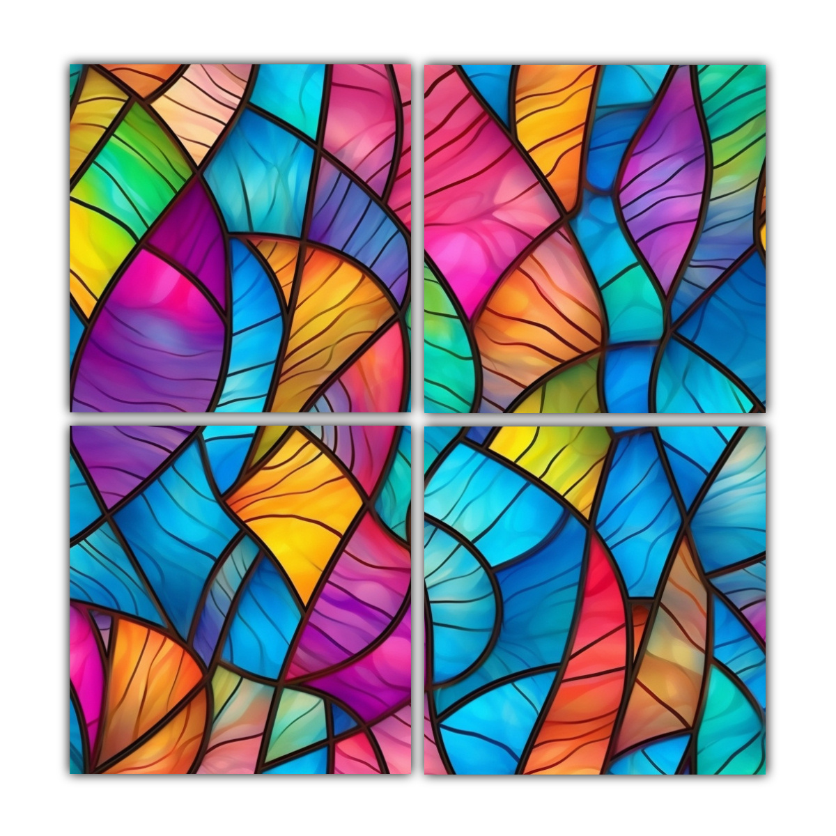 PATRON VIDRIERA COLORIDO DE IMPACTO: 4 40X40 CM