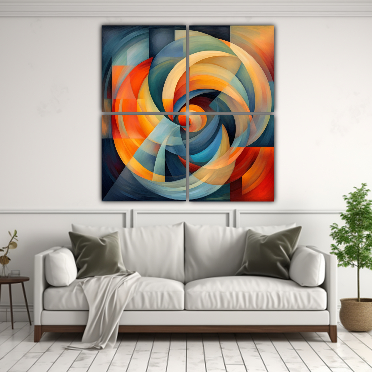 CUADRO DE TELA ABSTRACTO ARMÓNICO DE SONIDOS 160X160 CM - 2