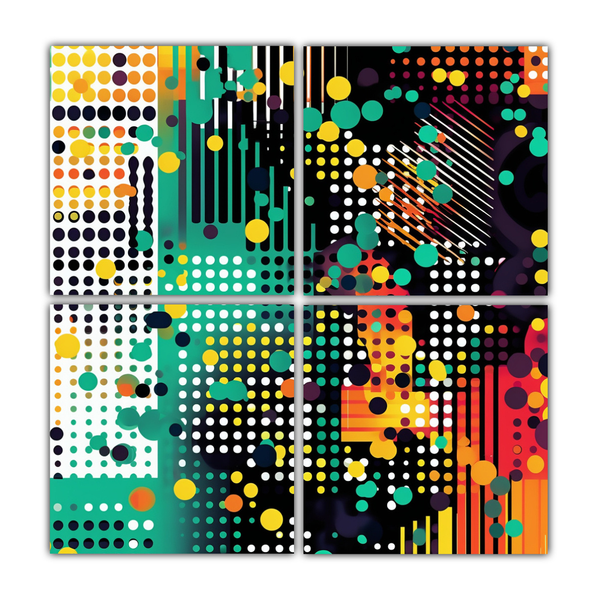 CUATRO PINTURAS DECORATIVAS DE TELA ABSTRACTAS DE 180X180 CM - 1
