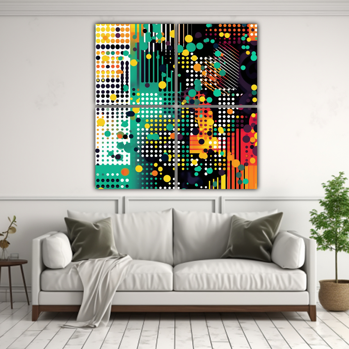CUATRO PINTURAS DECORATIVAS DE TELA ABSTRACTAS DE 180X180 CM - 2