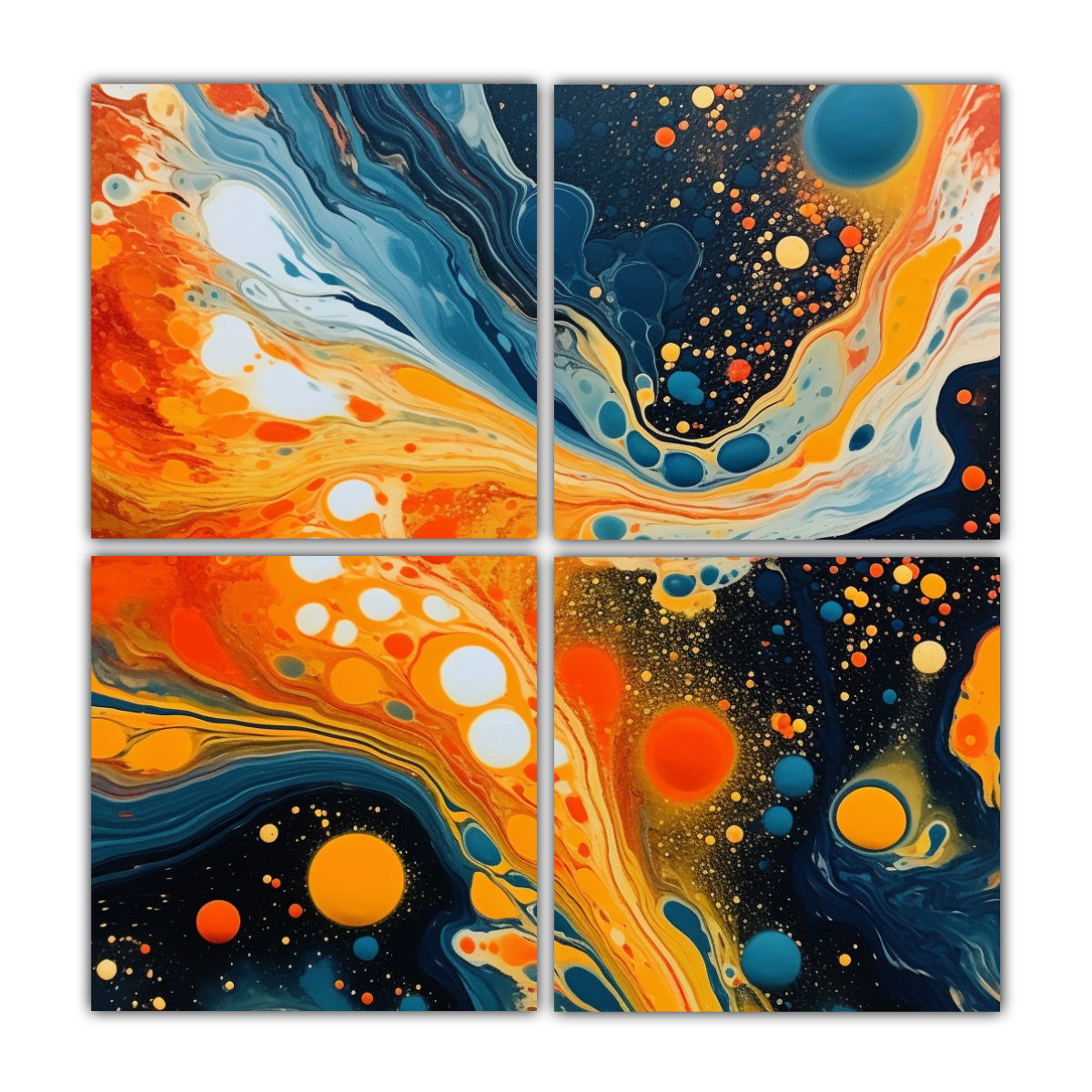 CUADROS DE NATURALEZA VIVA EN ACUARELA FLUIDA 120X120 CM - 1