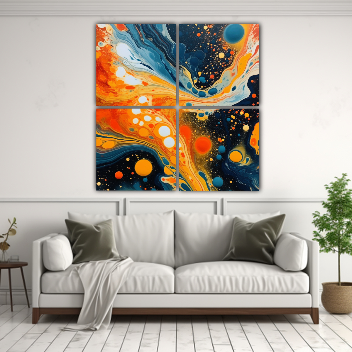 CUADROS DE NATURALEZA VIVA EN ACUARELA FLUIDA 120X120 CM - 2
