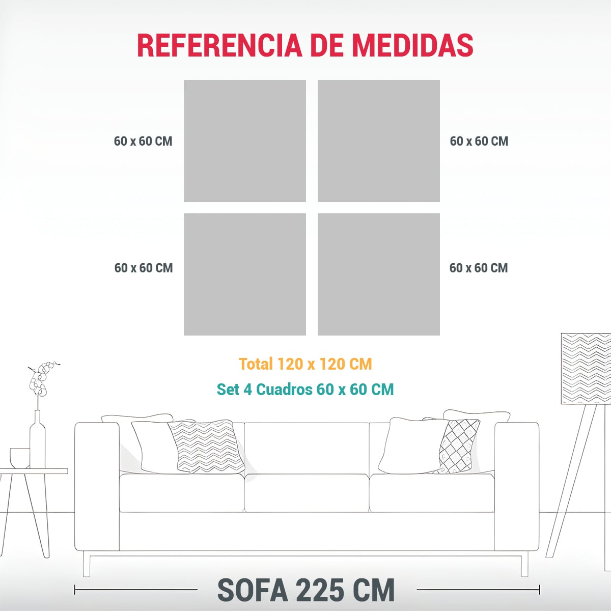 PINTURA ACUARELA ESTILO DECORATIVO LÍNEAS ARTE 120X120 CM - 3