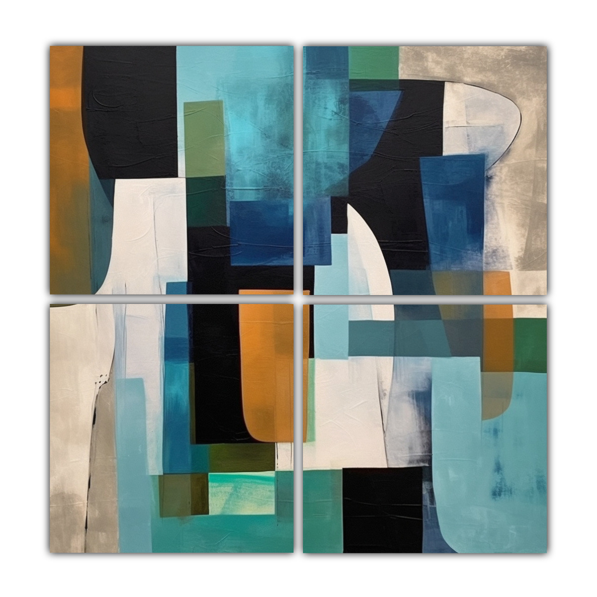 PINTURAS ACRÍLICAS MINIMALISTAS DE CUATRO ARTES 100X100 CM - 1