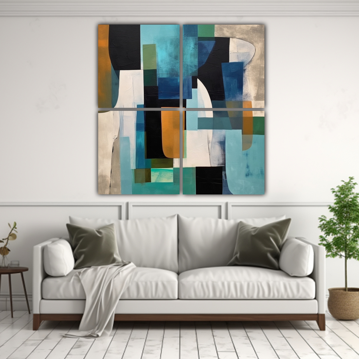 PINTURAS ACRÍLICAS MINIMALISTAS DE CUATRO ARTES 100X100 CM - 2