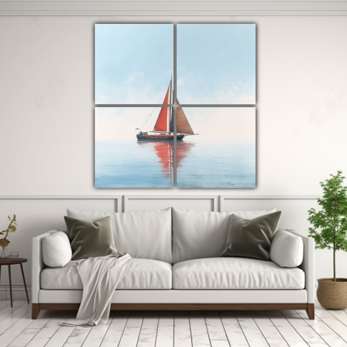 CUADRO IMPRESO LIENZO MINIMALISTA DE UN HERMOSO 80X80 CM - 2