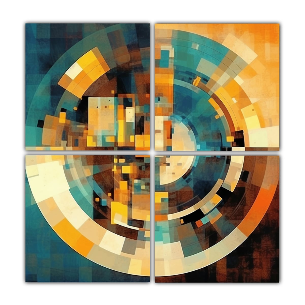 CUADRO ABSTRACTO COLORIDO EN ESTILO GALERÍA 160X160 CM - 1