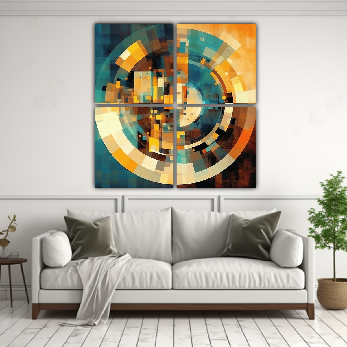 CUADRO ABSTRACTO COLORIDO EN ESTILO GALERÍA 160X160 CM - 2