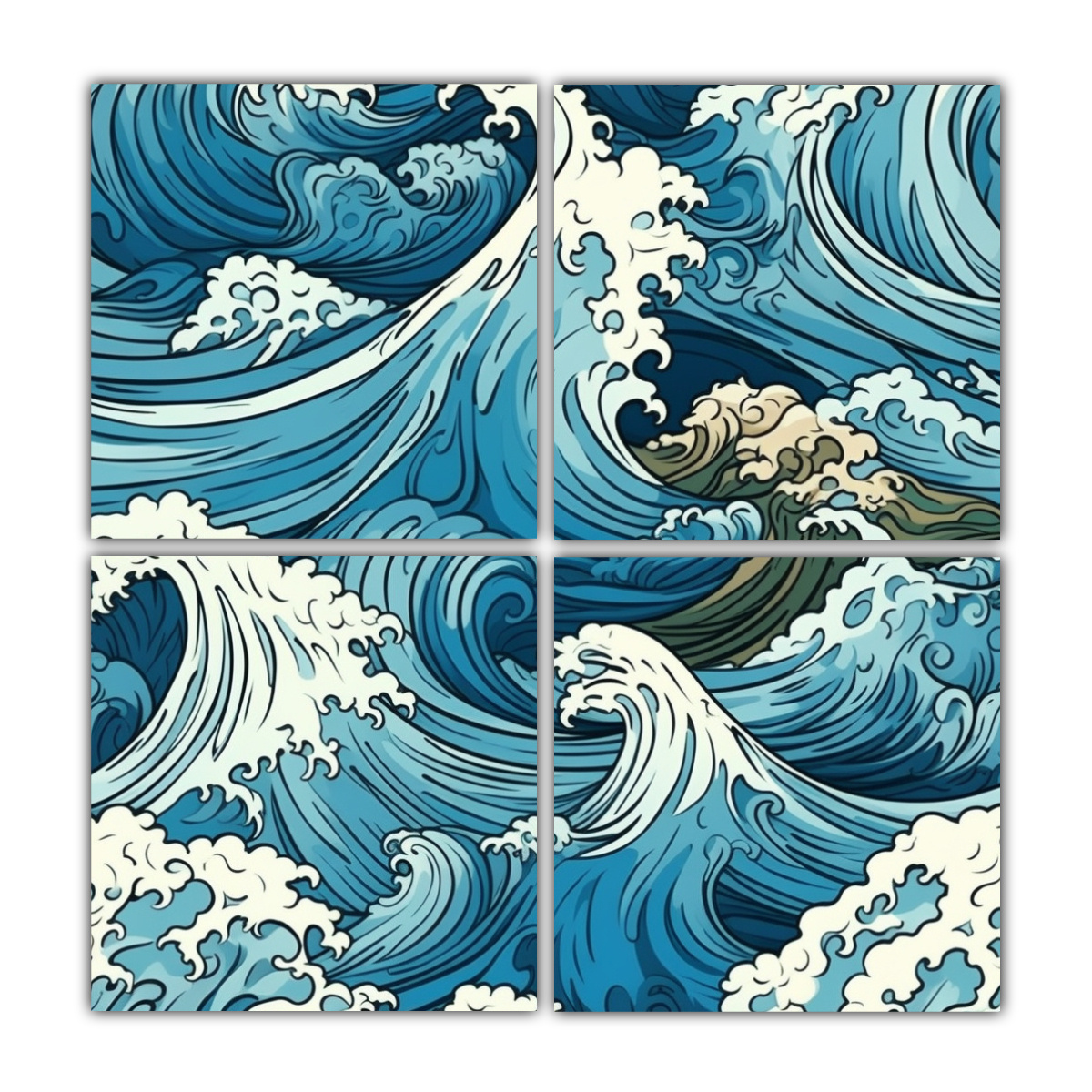 CUADROS DECORATIVOS CON ONDAS DE ARTE CALLEJERO 160X160 CM - 1