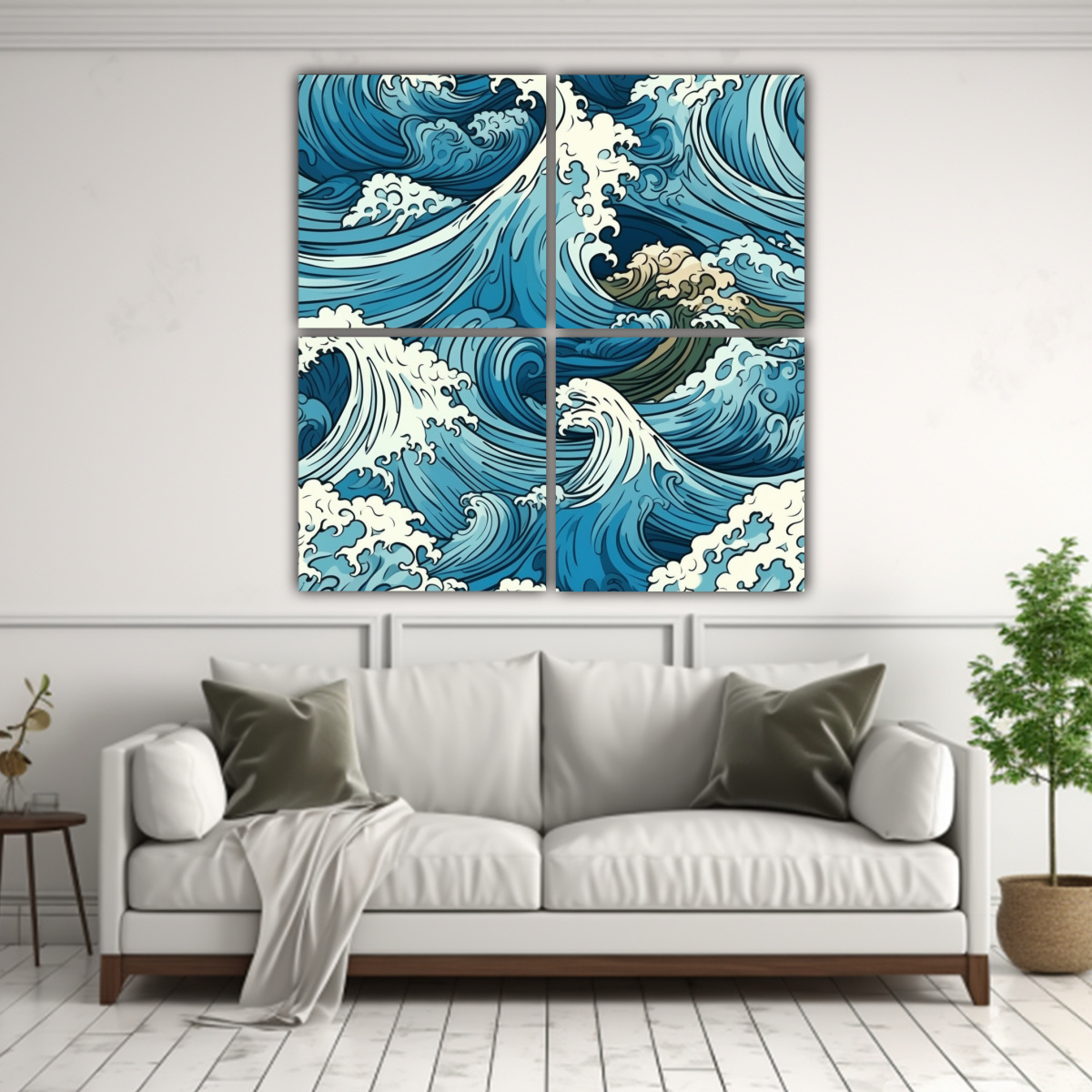 CUADROS DECORATIVOS CON ONDAS DE ARTE CALLEJERO 160X160 CM - 2