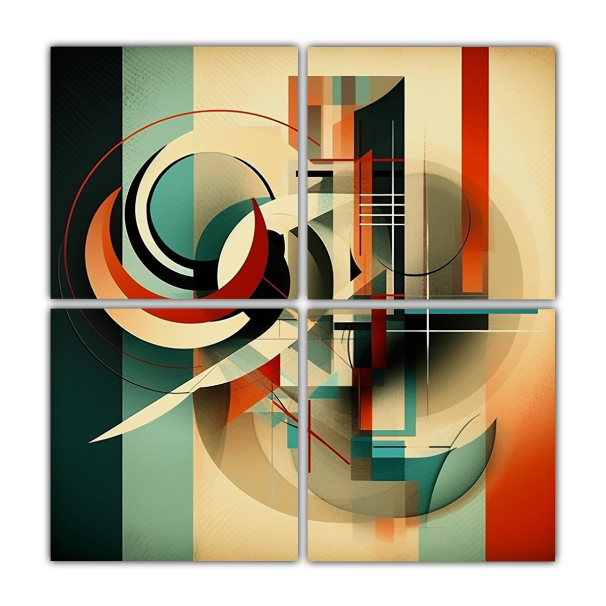 CUATRO TELAS ABSTRACTAS PARA DECORACIÓN 120X120 CM - 1