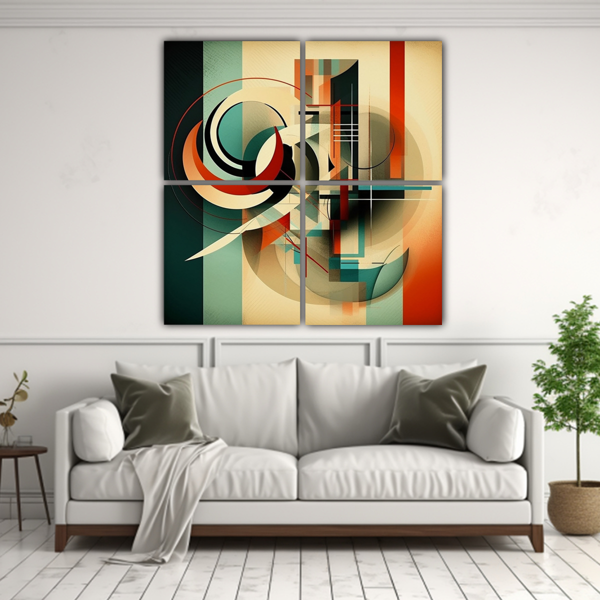 CUATRO TELAS ABSTRACTAS PARA DECORACIÓN 120X120 CM - 2