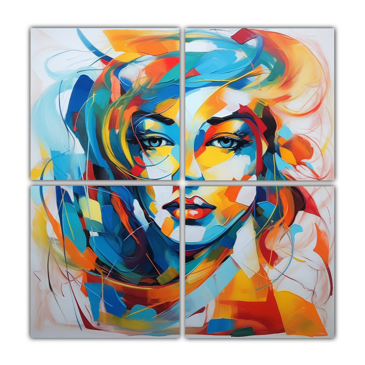 CUADRO MOVIMIENTO GAMA DE COLORES 118437 200X200 CM - 1