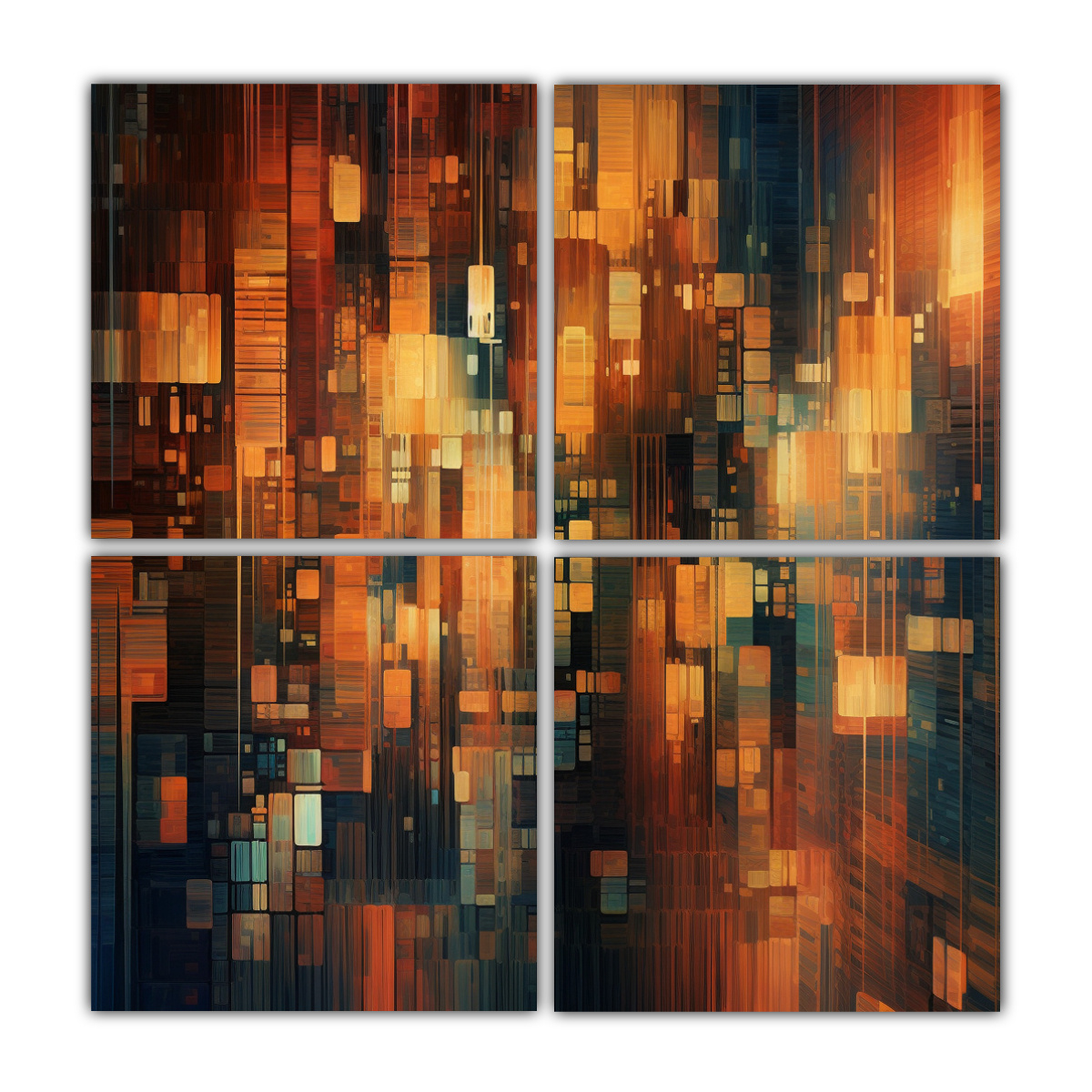 CUADROS ACUARELA INTERIORES ABSTRACTOS ELEGANTES 60X60 CM - 1