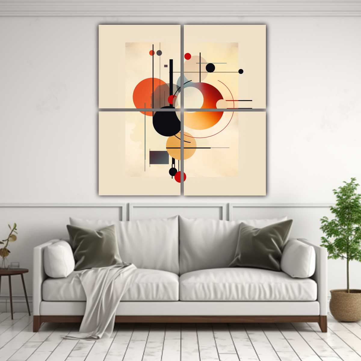 CUADRO DECORATIVO ENIGMÁTICO BAUHAUS CON FONDO 180X180 CM - 2