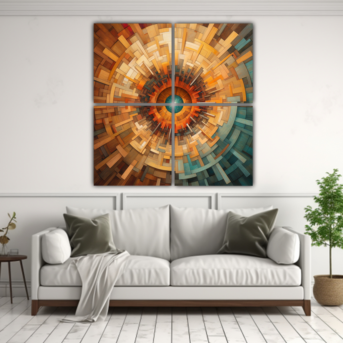 PINTURAS DECORATIVAS DE CONVERGENCIA RADIAL 40X40 CM - 2