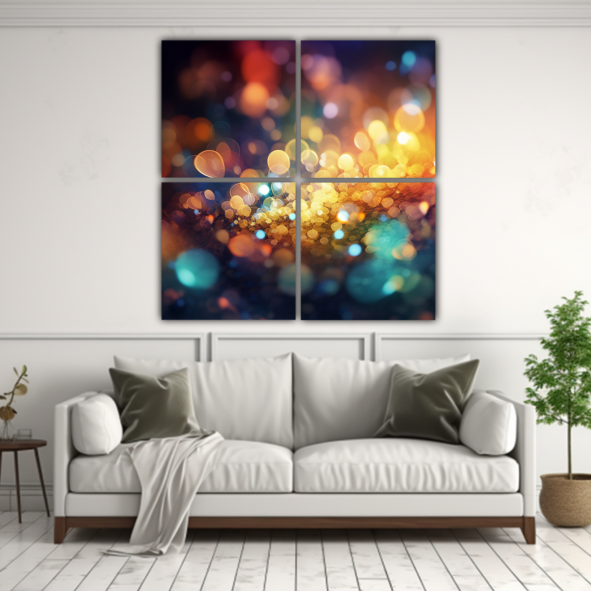 CUATRO TELAS EN BASTIDOR HERMOSO MEDIANOCHE 60X60 CM - 2