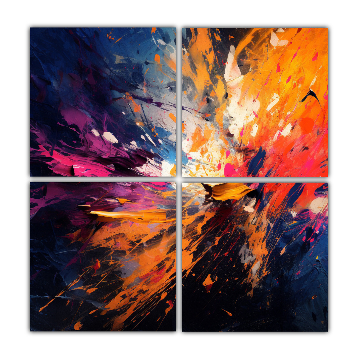 PINTURA POLÉMICA CON PROFUNDIDAD: CUATRO LIENZOS 100X100 CM - 1