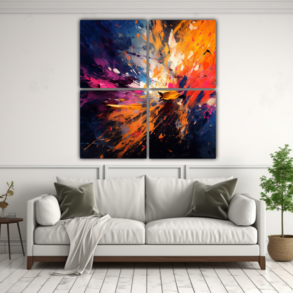 PINTURA POLÉMICA CON PROFUNDIDAD: CUATRO LIENZOS 100X100 CM - 2