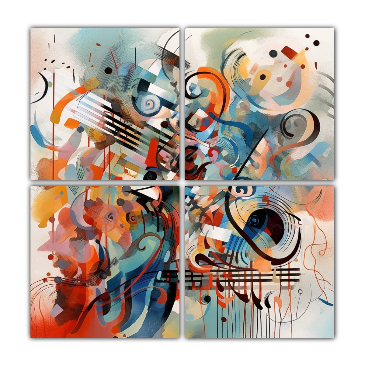 CUADROS ABSTRACTOS DE MÚSICA WHIPSMART 80X80 CM - 1