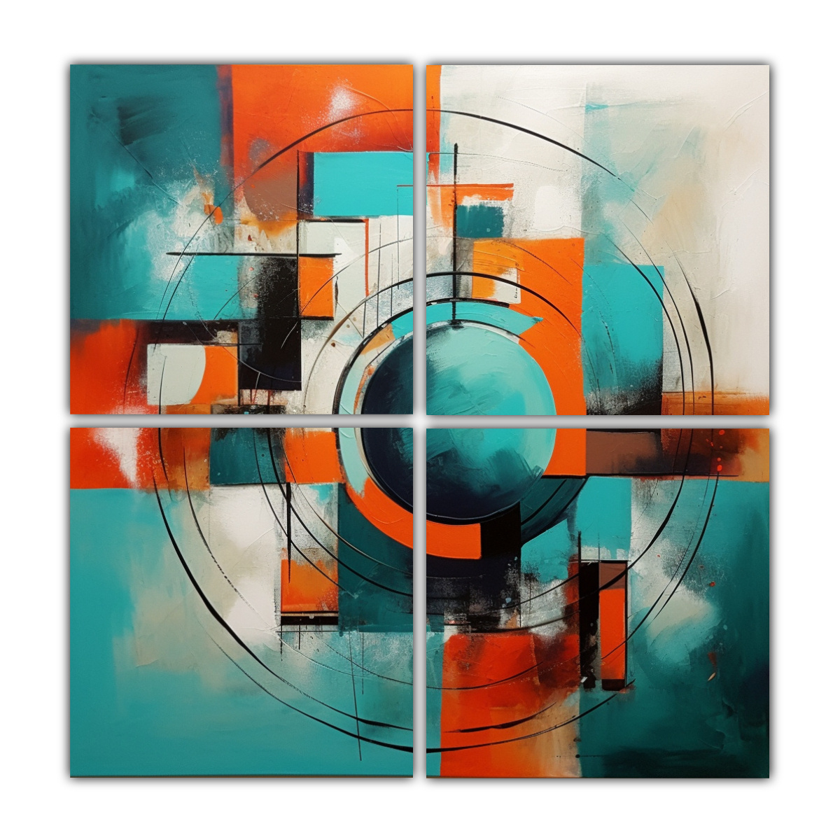 PINTURA ABSTRACTA FÁCIL DE PINTAR SOBRE LIENZO 60X60 CM - 1