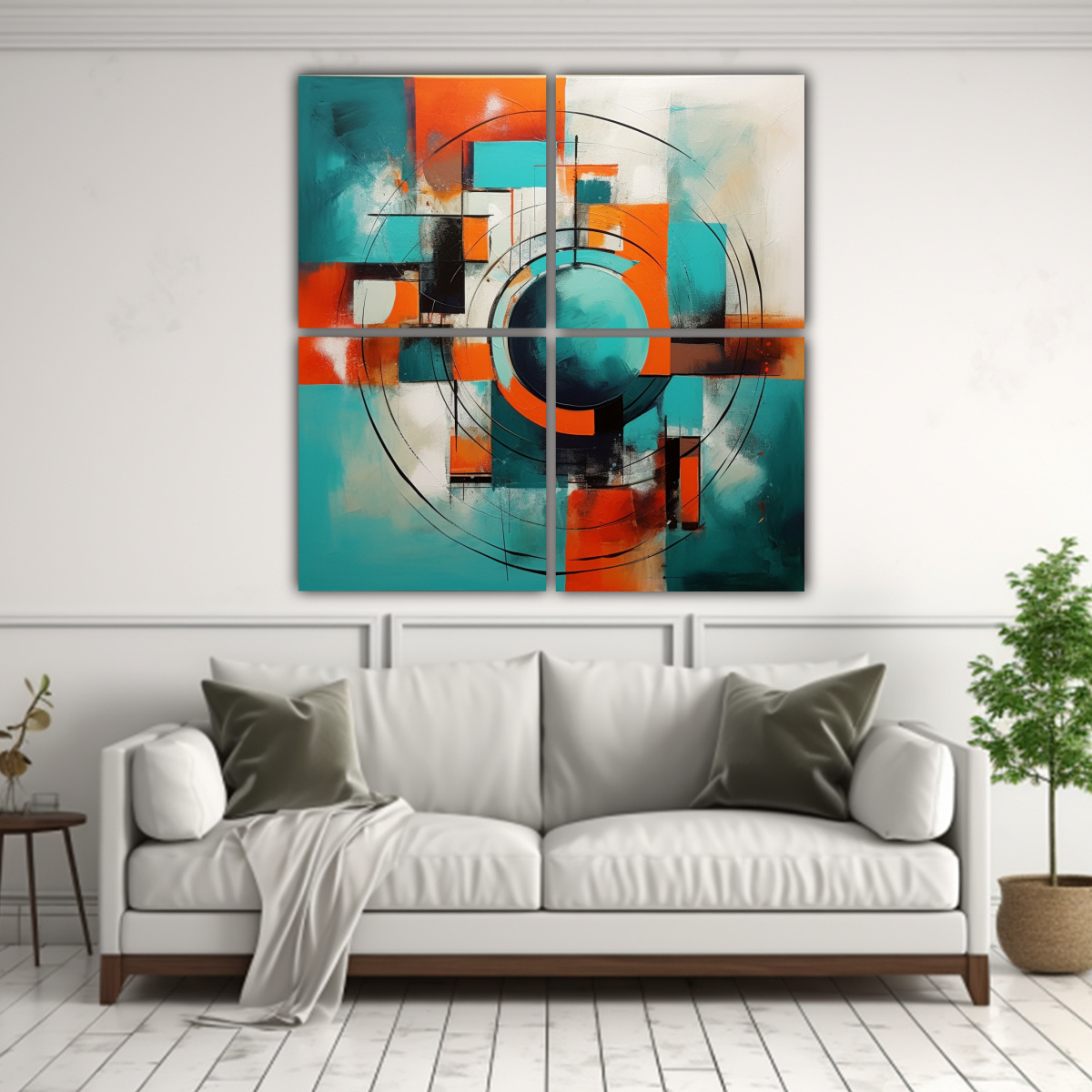 PINTURA ABSTRACTA FÁCIL DE PINTAR SOBRE LIENZO 60X60 CM - 2